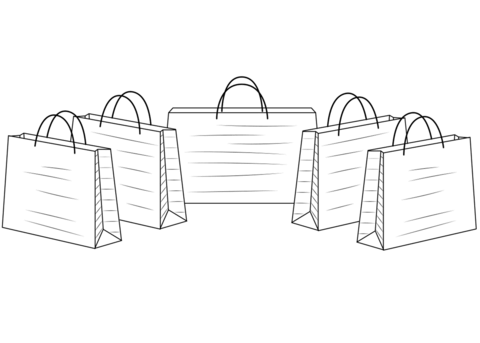 Shopping Bags Coloring Page